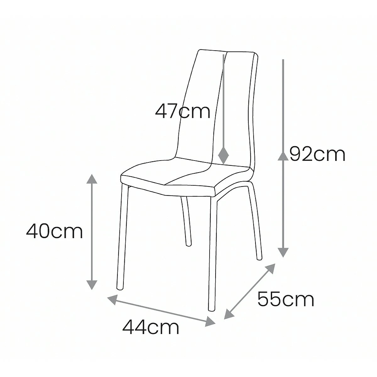 Silla Porto tapizada en tela resistente al agua