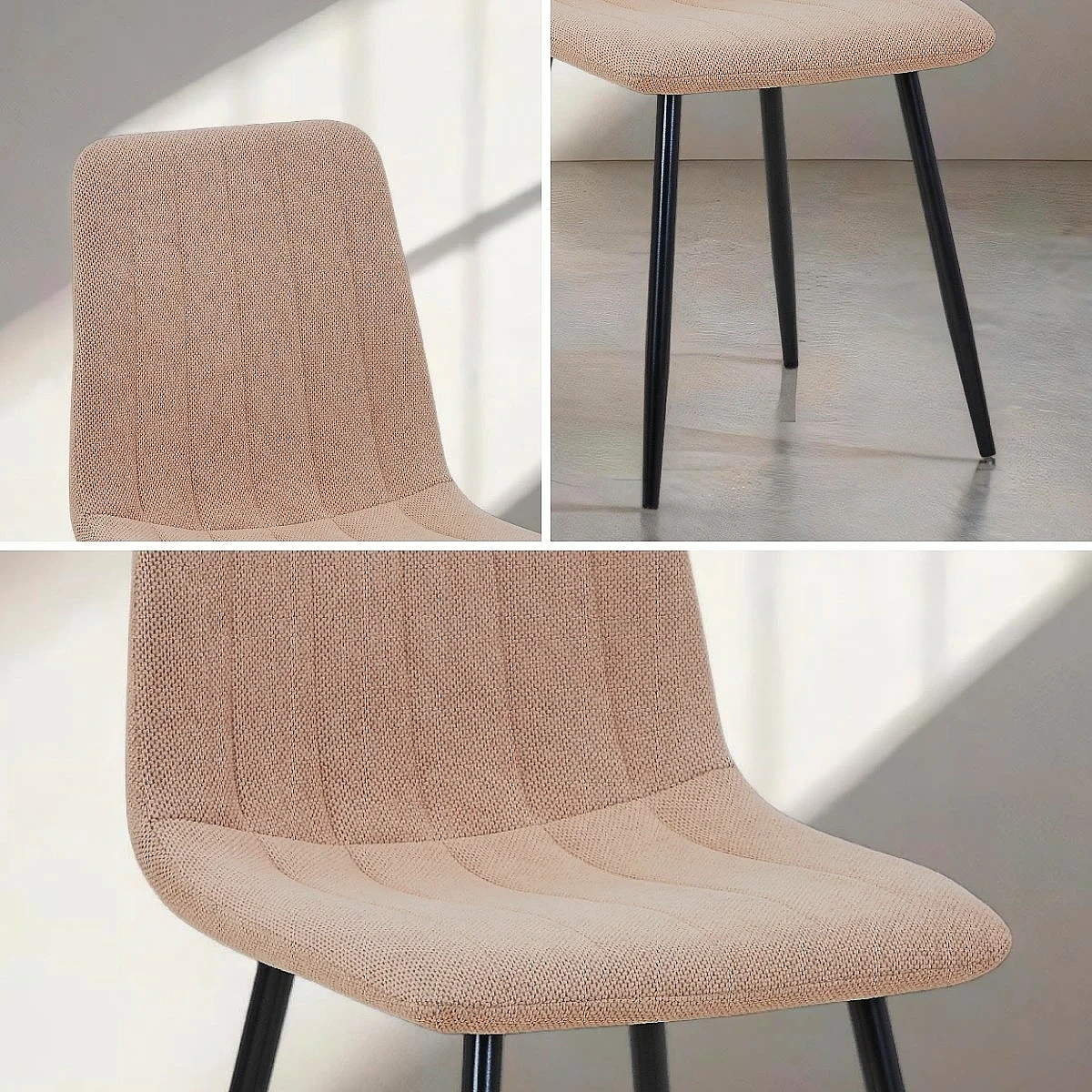 Silla Yennifer tapizada en tela resistente al agua