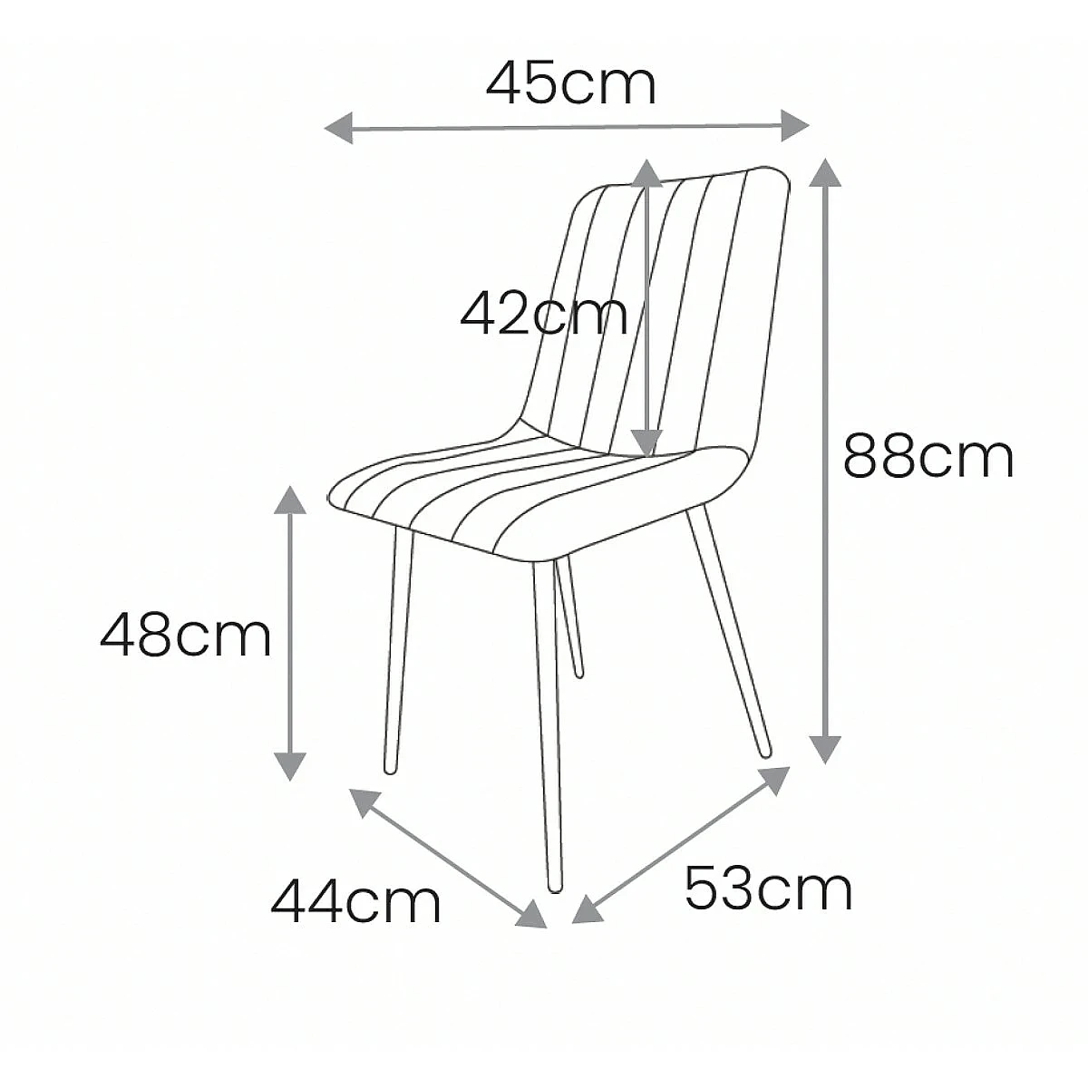 Silla Yennifer tapizada en tela resistente al agua