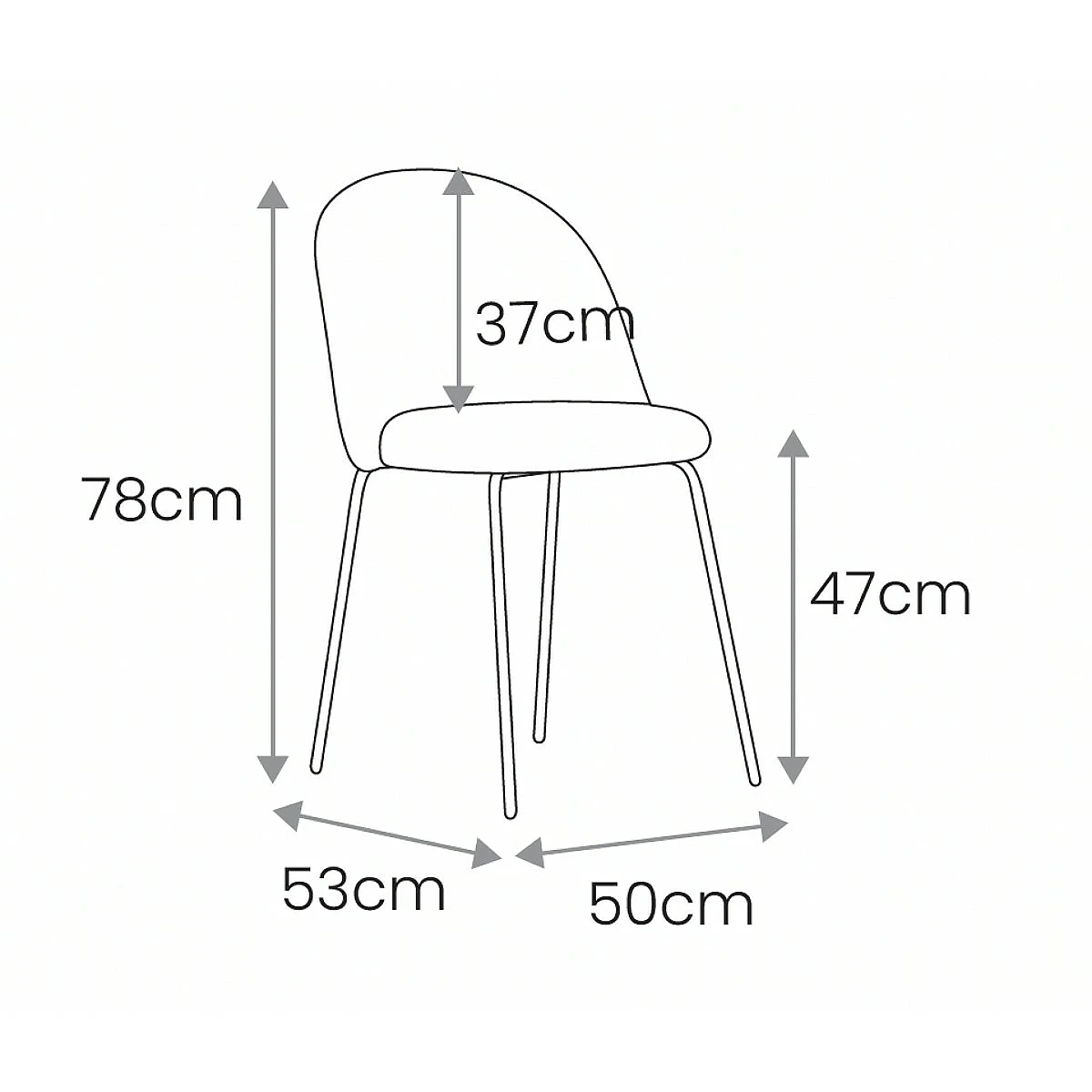 Silla Kristina tapizada en tela resistente al agua