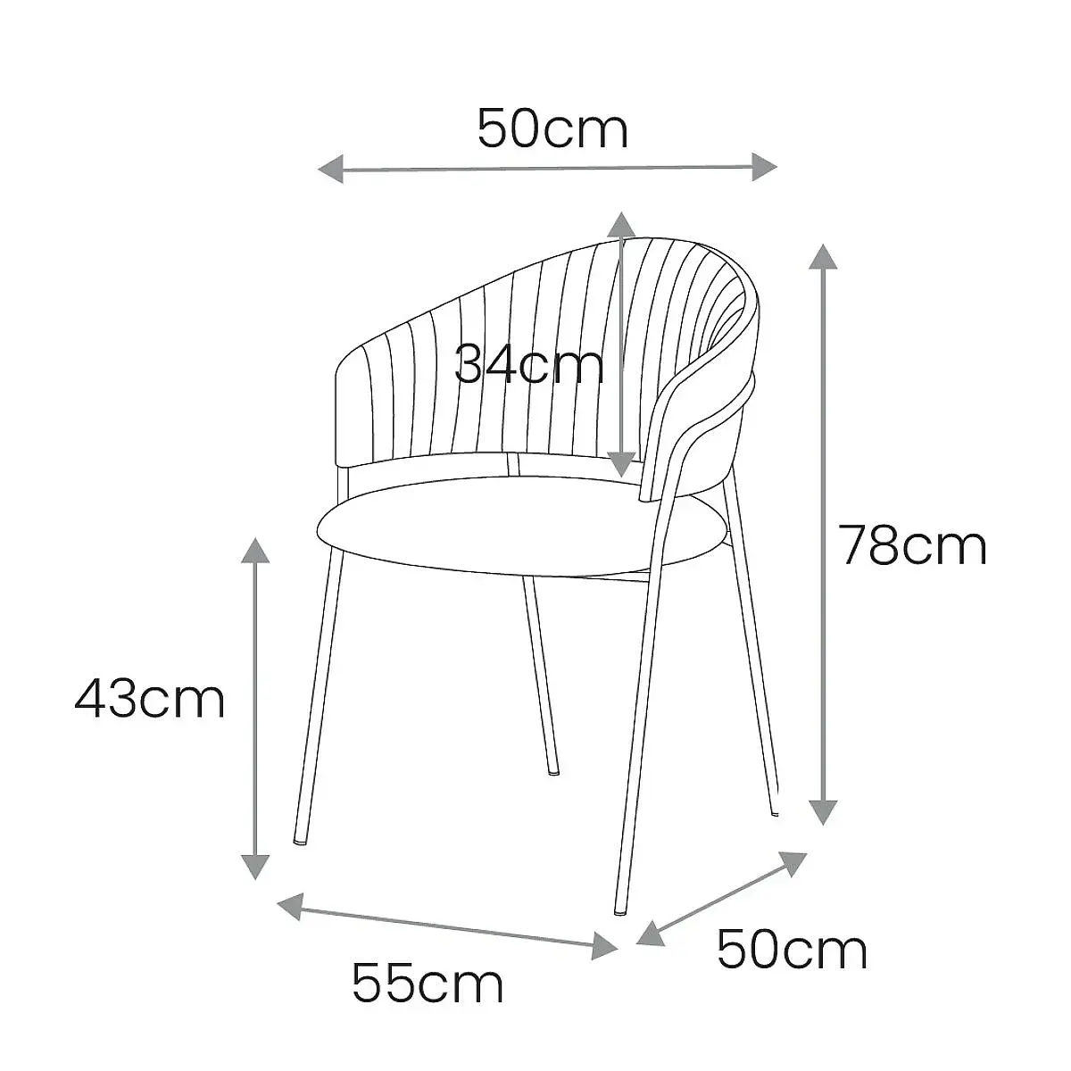 Sillón Leonor tapizado en tela resistente al agua