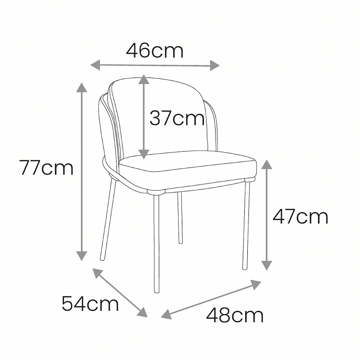 Sillón Candela tapizado en tela resistente al agua
