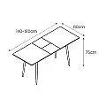 Mesa comedor extensible Merche 140-180 roble