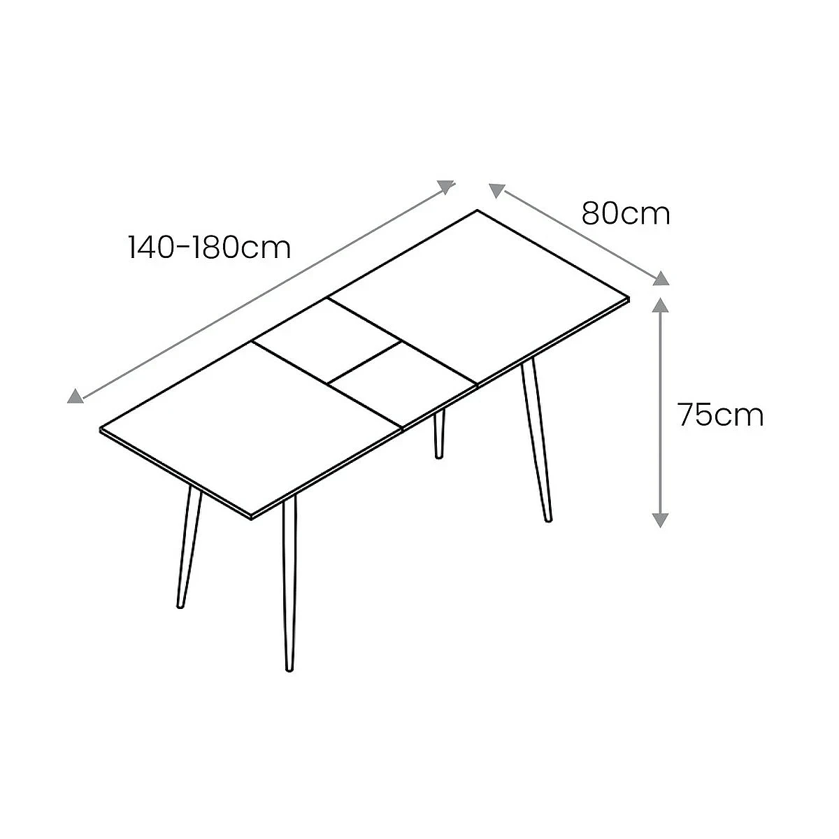 Mesa comedor extensible Merche 140-180 roble