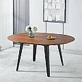 Mesa comedor extensible Noemi redonda 120-160 chapa nogal
