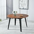 Mesa comedor extensible Noemi redonda 120-160 chapa nogal