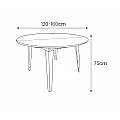 Mesa comedor extensible Noemi redonda 120-160 chapa nogal