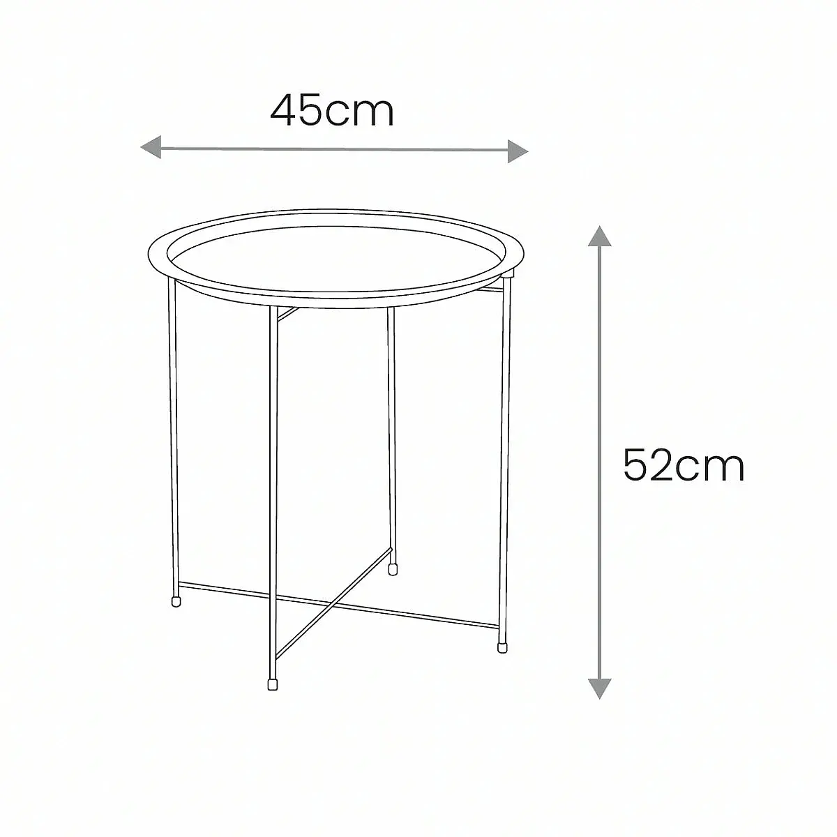 Mesa centro auxiliar metálica Agueda blanco