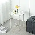 Mesa centro auxiliar metálica Agueda blanco