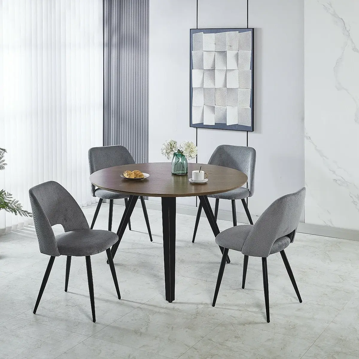 Mesa comedor Zenith 120 capa nogal 3 patas