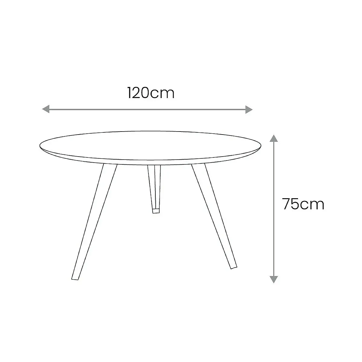 Mesa comedor Zenith 120 capa nogal 3 patas