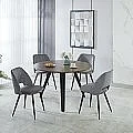 Mesa comedor Zenith redonda 90 chapa nogal 3 patas