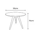Mesa comedor Zenith redonda 90 chapa nogal 3 patas