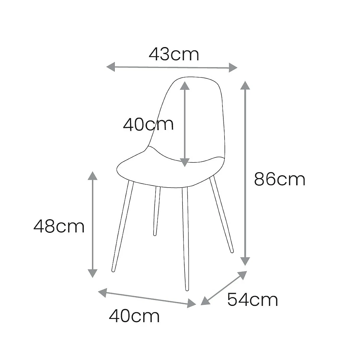 SILLA DENIS GRIS PATA METALICA NATURAL