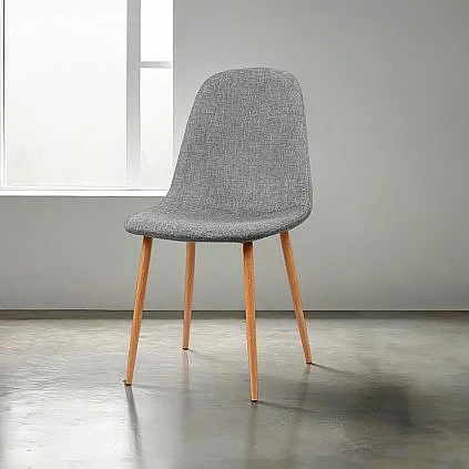 SILLA DENIS GRIS PATA METALICA NATURAL