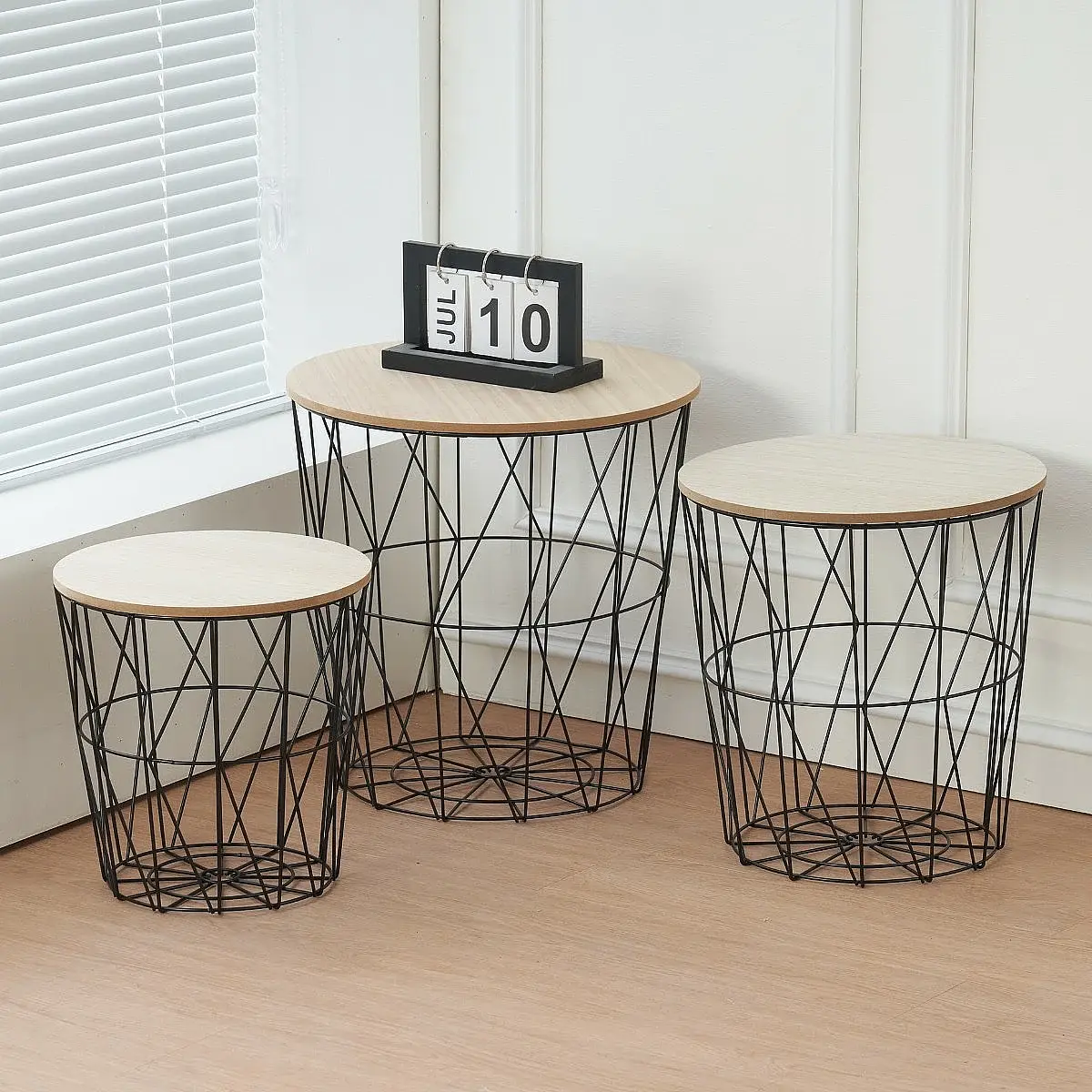 Set 3 mesas auxiliares redondas Marina cambrian