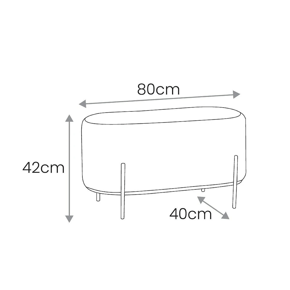 Banqueta Sofia 80x40