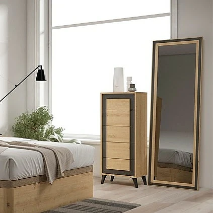 Espejo vertical Atenea roble negro