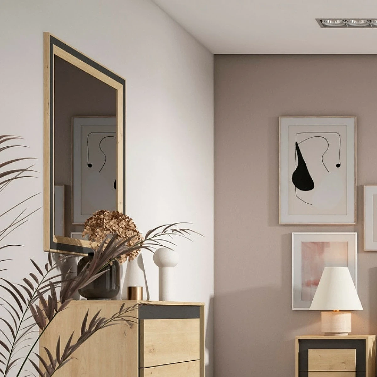 Espejo horizontal Atenea roble negro