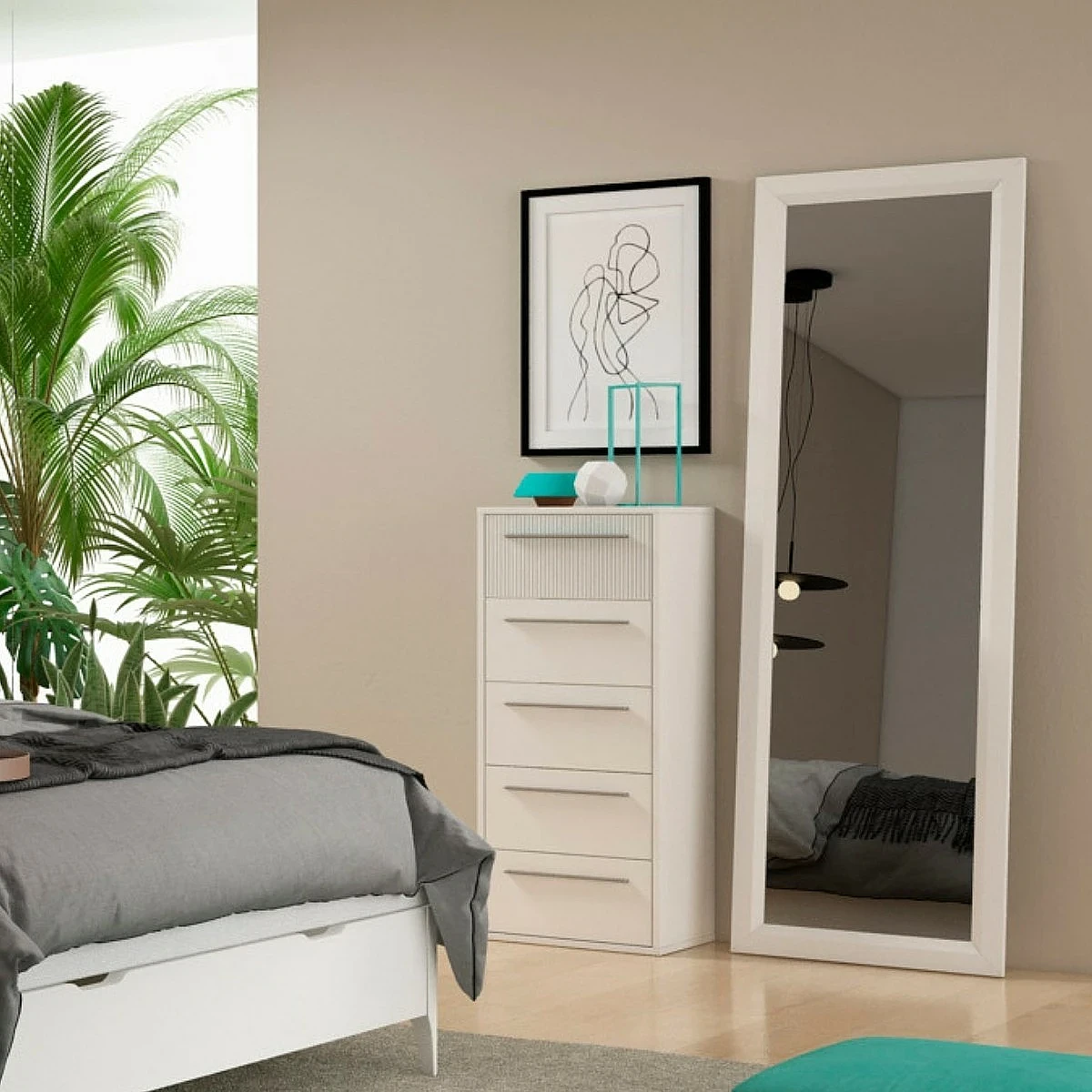 Espejo vertical Ares blanco