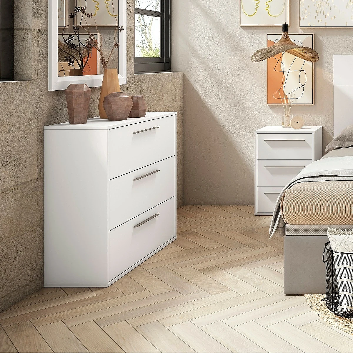 Comoda 3/C Zeus blanco