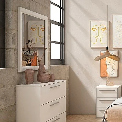 Espejo horizontal Zeus blanco