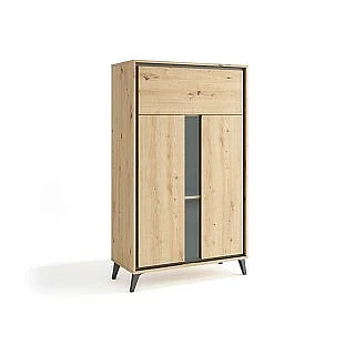 Vitrina ancha Atenea roble negro