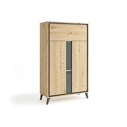 Vitrina ancha Atenea roble negro