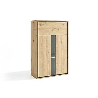 Vitrina ancha Atenea roble negro