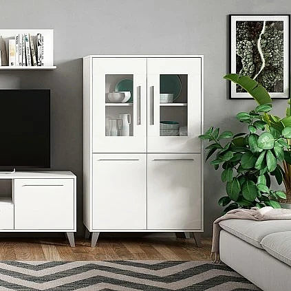 Vitrina ancha Zeus blanco