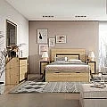 Dormitorio completo modelo Atenea Cabecero + 2 Mesitas + Comoda + Espejo horizontal