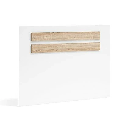 Dormitorio completo modelo Mine Cabecero Koa + 2 Mesitas 3 cajones + Comoda 3 cajones + Espejo horizontal