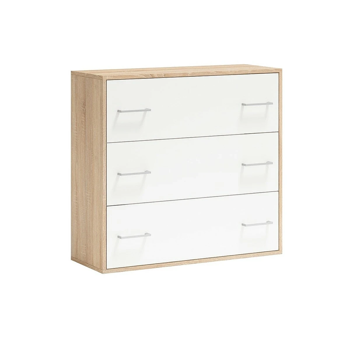 Dormitorio completo modelo Mine Cabecero Koa + 2 Mesitas 3 cajones + Comoda 3 cajones + Espejo horizontal