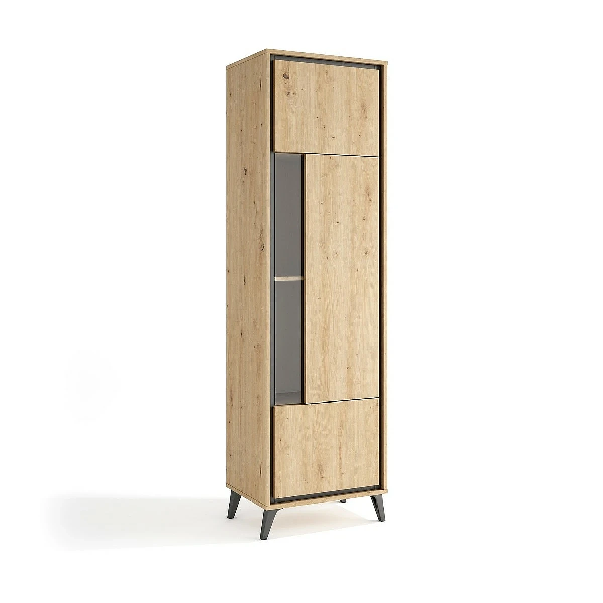 Salón completo modelo Atenea Vitrina alta + Mueble tv + Galería + Vitrina alta