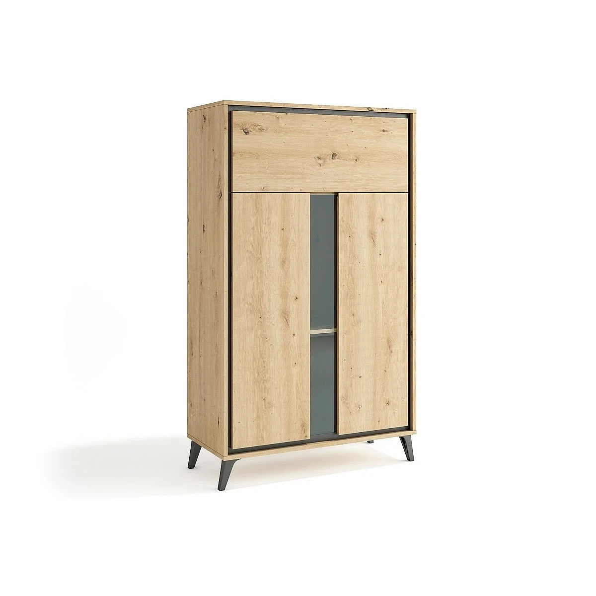 Salón completo modelo Atenea Vitrina alta + Mueble tv + Galería + Vitrina alta