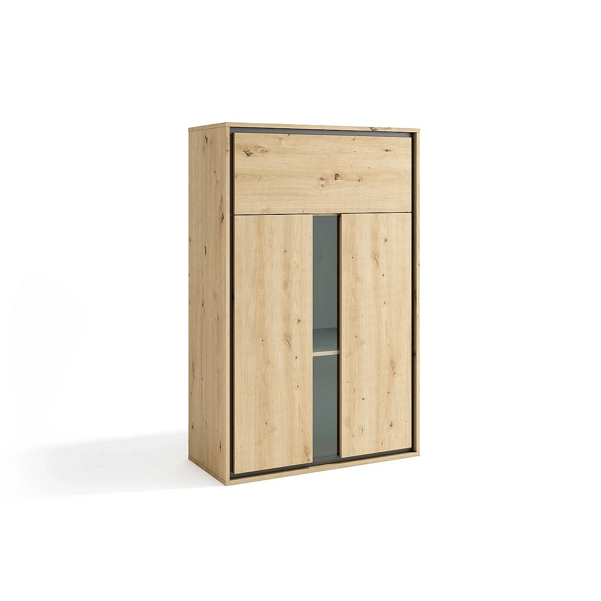 Salón completo modelo Atenea Vitrina alta + Mueble tv + Galería + Vitrina alta