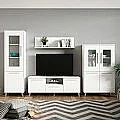 Salón completo modelo Zeus Vitrina alta + Mueble tv + Galería + Vitrina ancha
