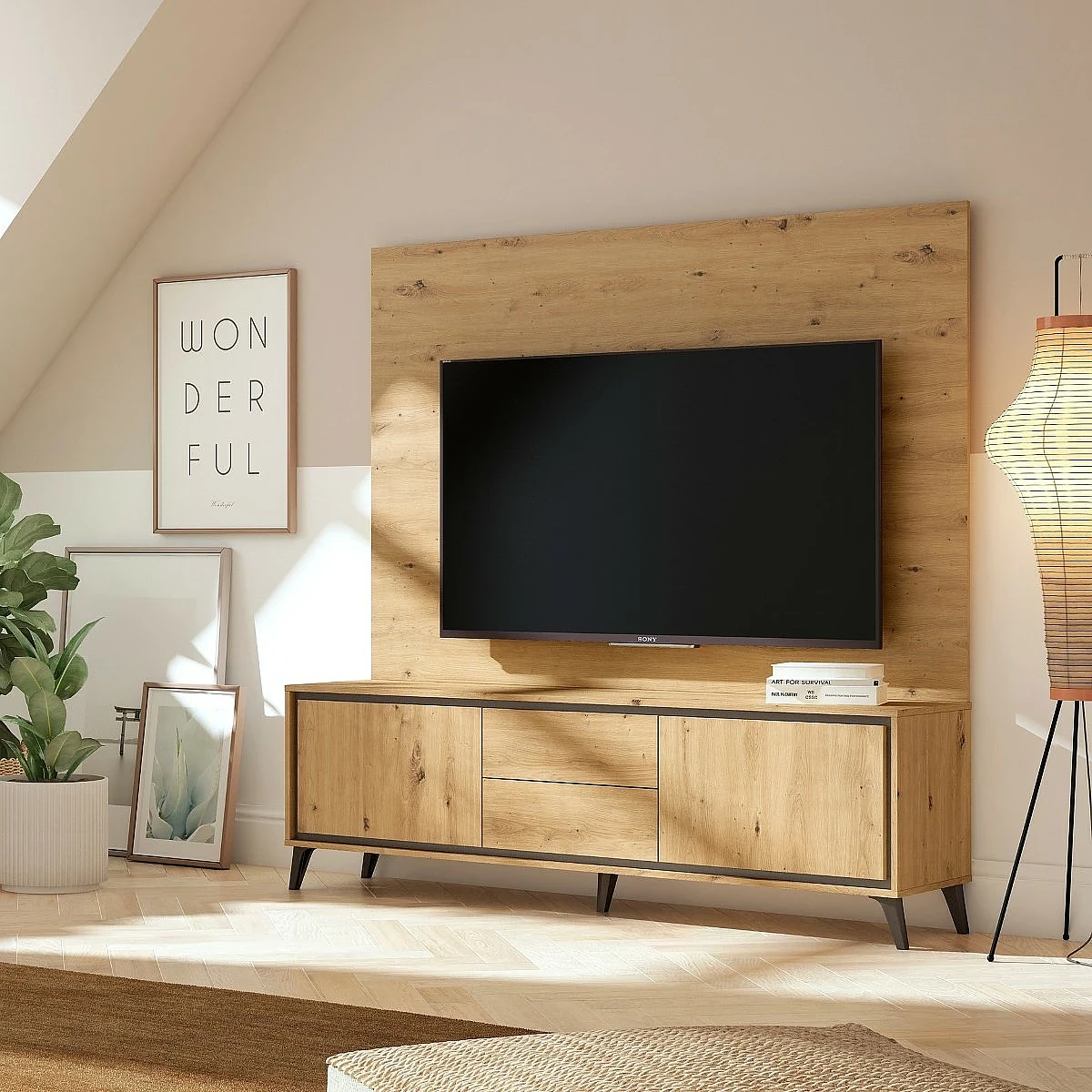 Salón completo modelo Atenea Mueble tv + Trasera