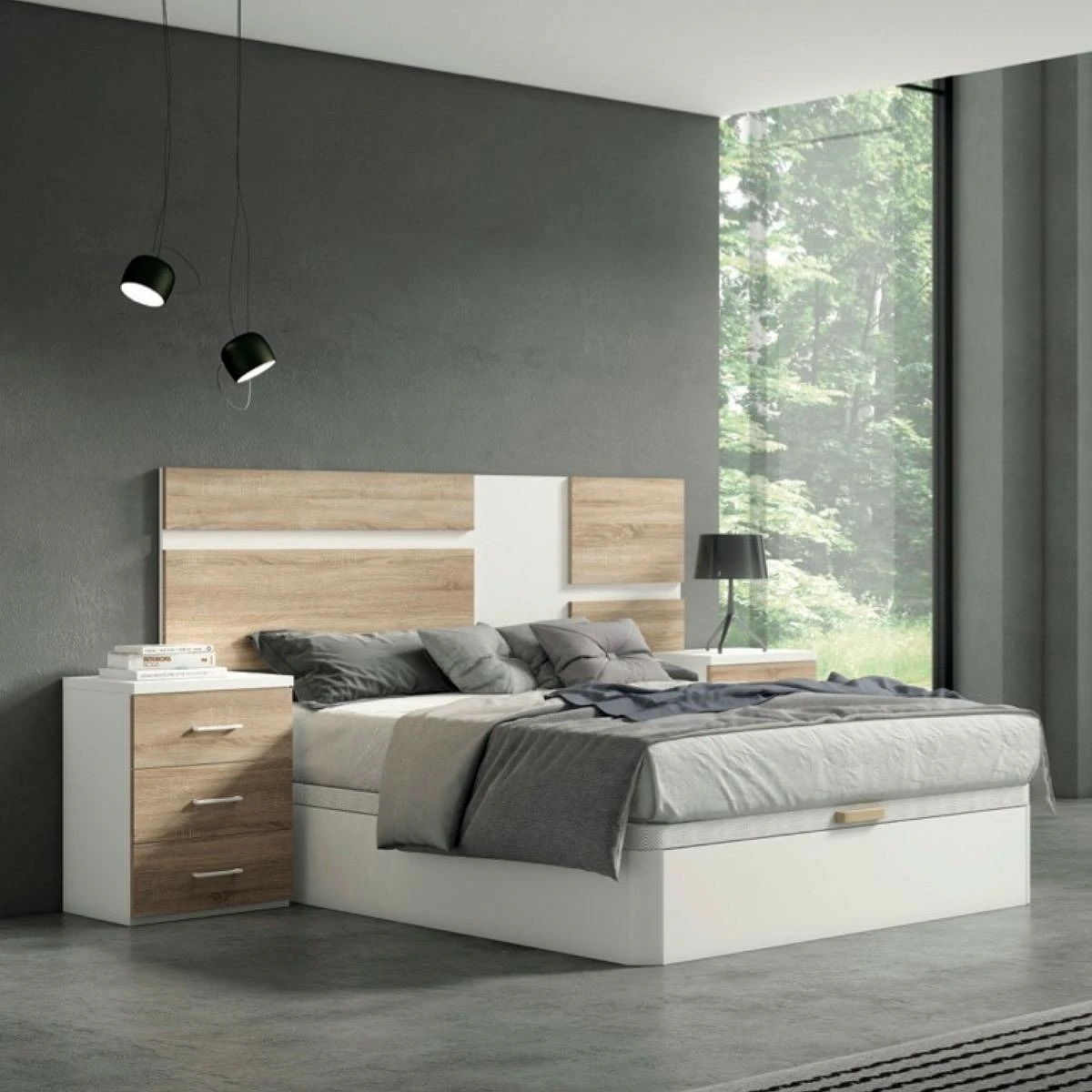 Pack canapé madera y colchón Infinity