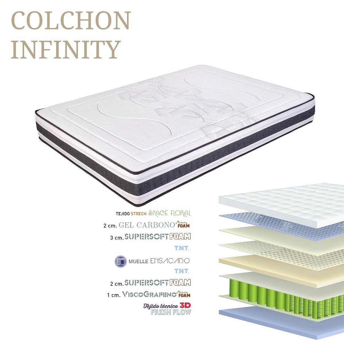 Pack canapé madera y colchón Infinity