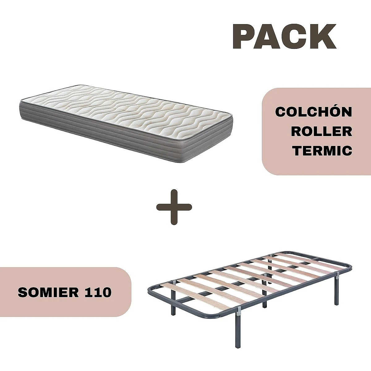 Pack somier 110 y colchón Termic