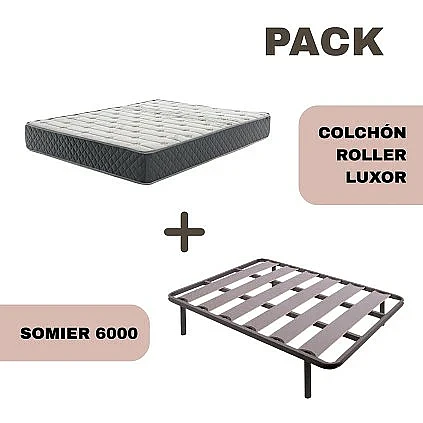 Pack somier 6000 y colchón Luxor