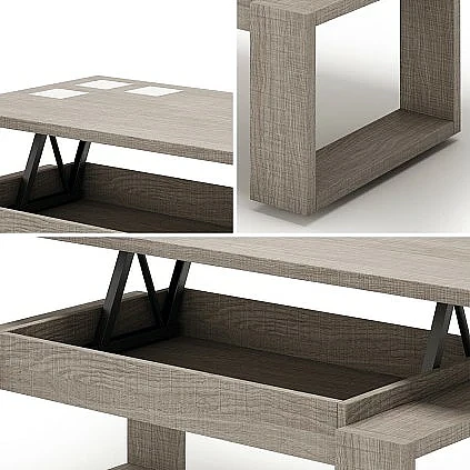 Mesa centro elevable 1000 con cristales