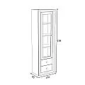 VITRINA 1 PUERTA Y  2 PUERTAS  60 CM MOD. BALI