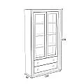 VITRINA 2 PUERTA  Y  2 CAJONES 100 CM MOD.BALI