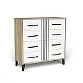 Conjunto dormitorio Dakota cpn cabecero, 2 mesitas, comoda y espejo