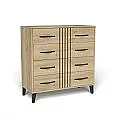Conjunto dormitorio Dakota cpn cabecero, 2 mesitas, comoda y espejo
