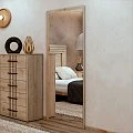 Conjunto dormitorio Toscana con cabecero, 2 mesitas, sinfonier y espejo