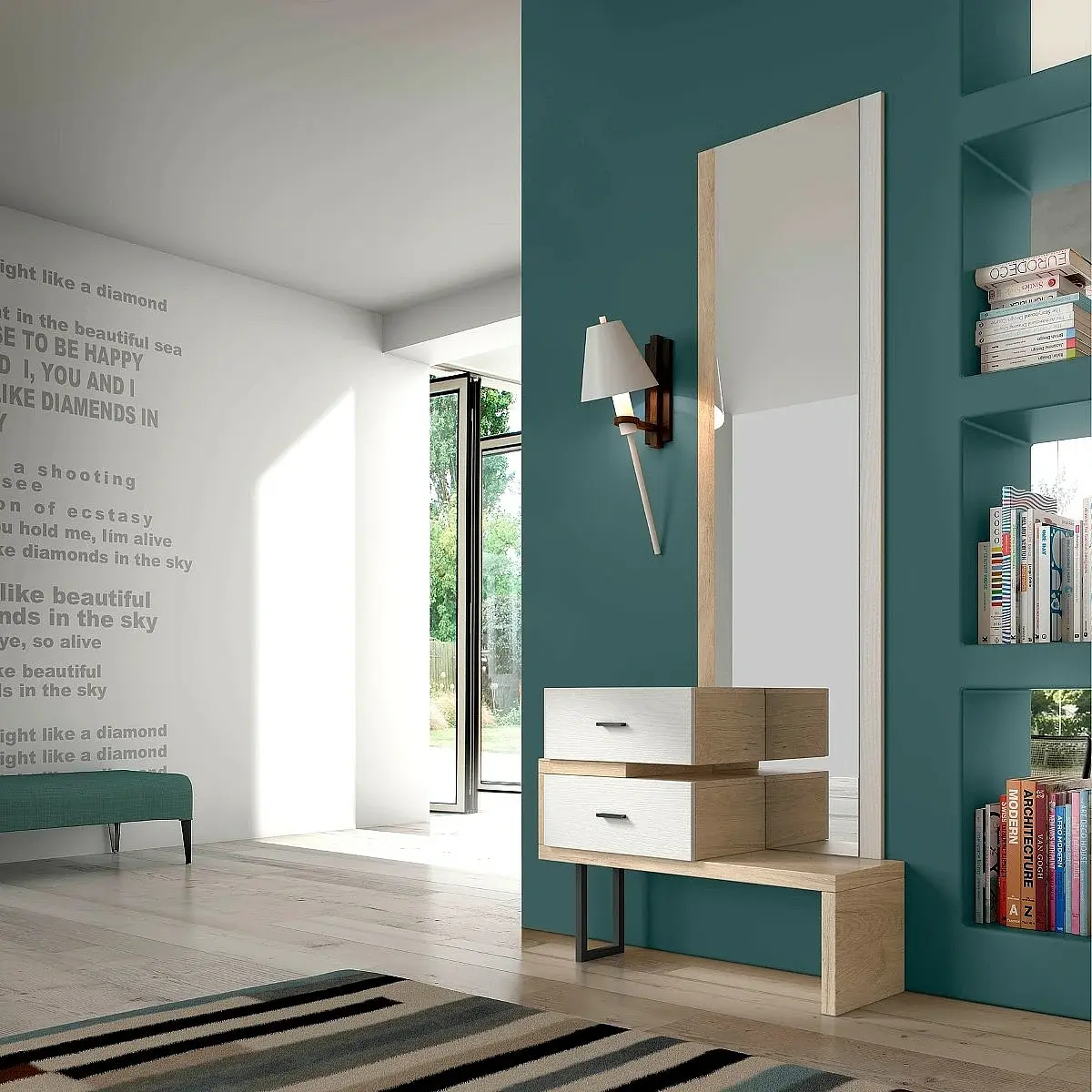 MUEBLE RECIBIDOR 2 CAJONES VA1007