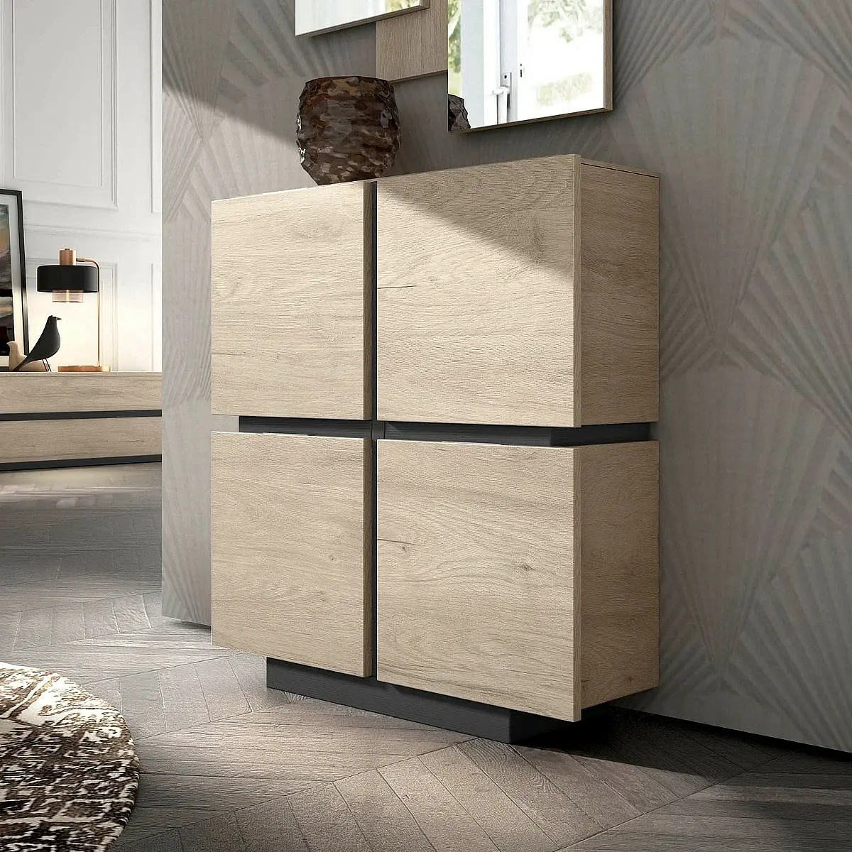 Muebele recibidor 4 puertas VA1005